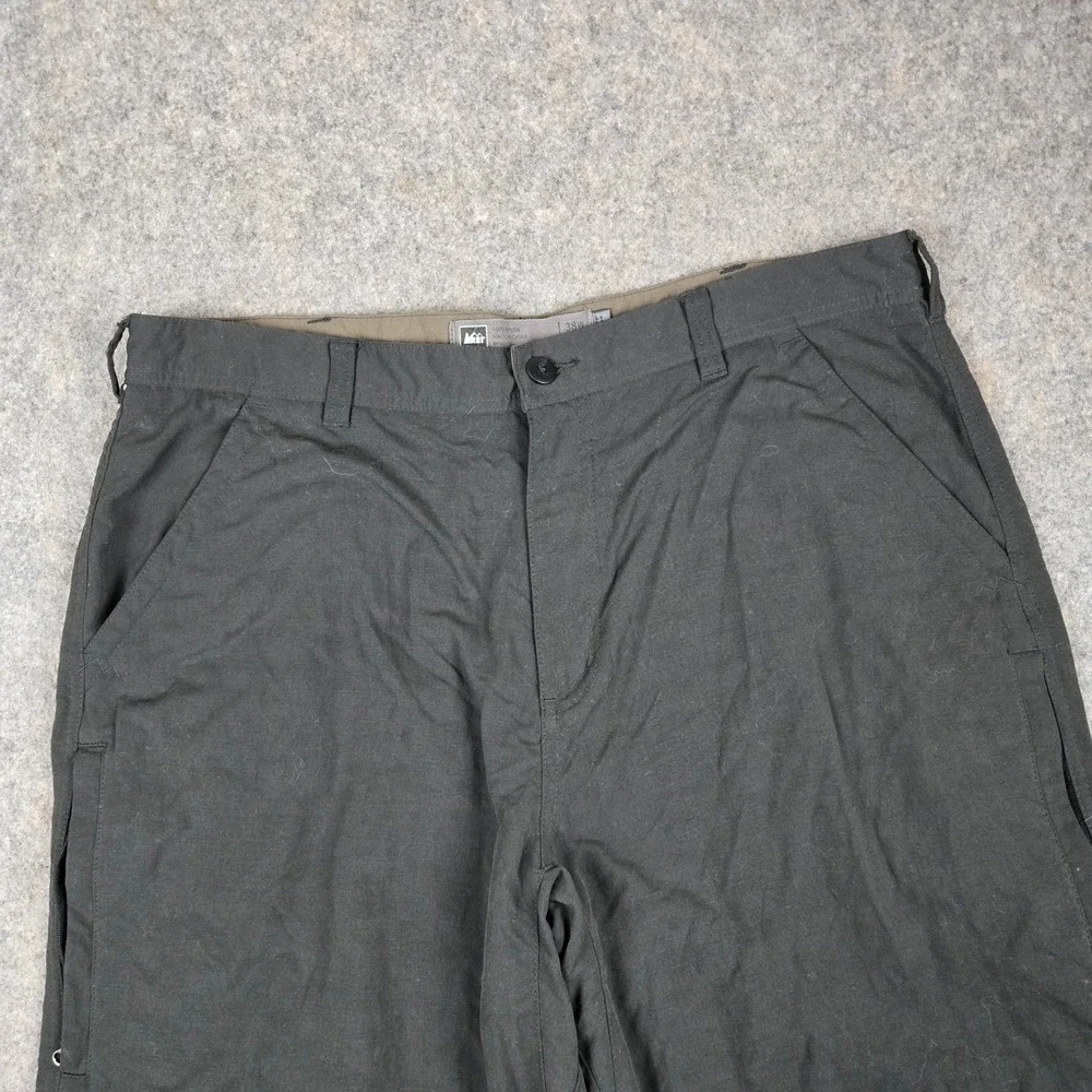 REI Hiking Pants Mens 38x30 Green Nylon UPF 50 Utility Outdoor‎ Gorpcore Travel